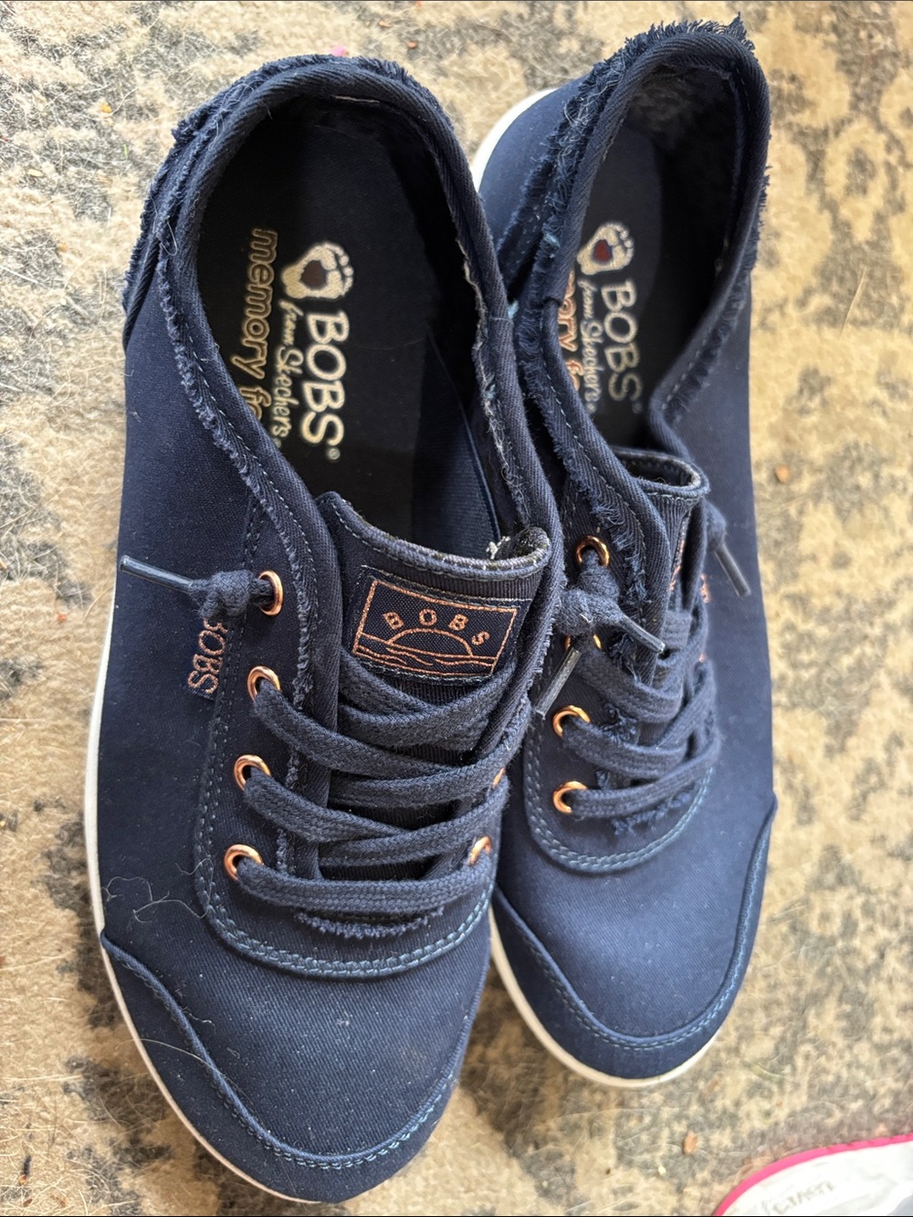 Women’s Navy Canvas Lace-Up Sneakers